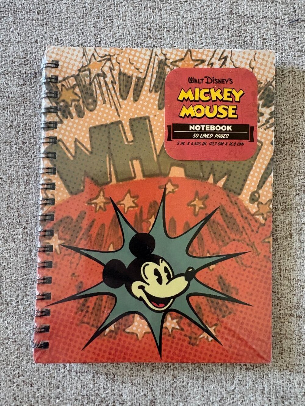 Vintage Disney Mickey Mouse Spiral Notebook 50 Sheets FAB Starpoint - New